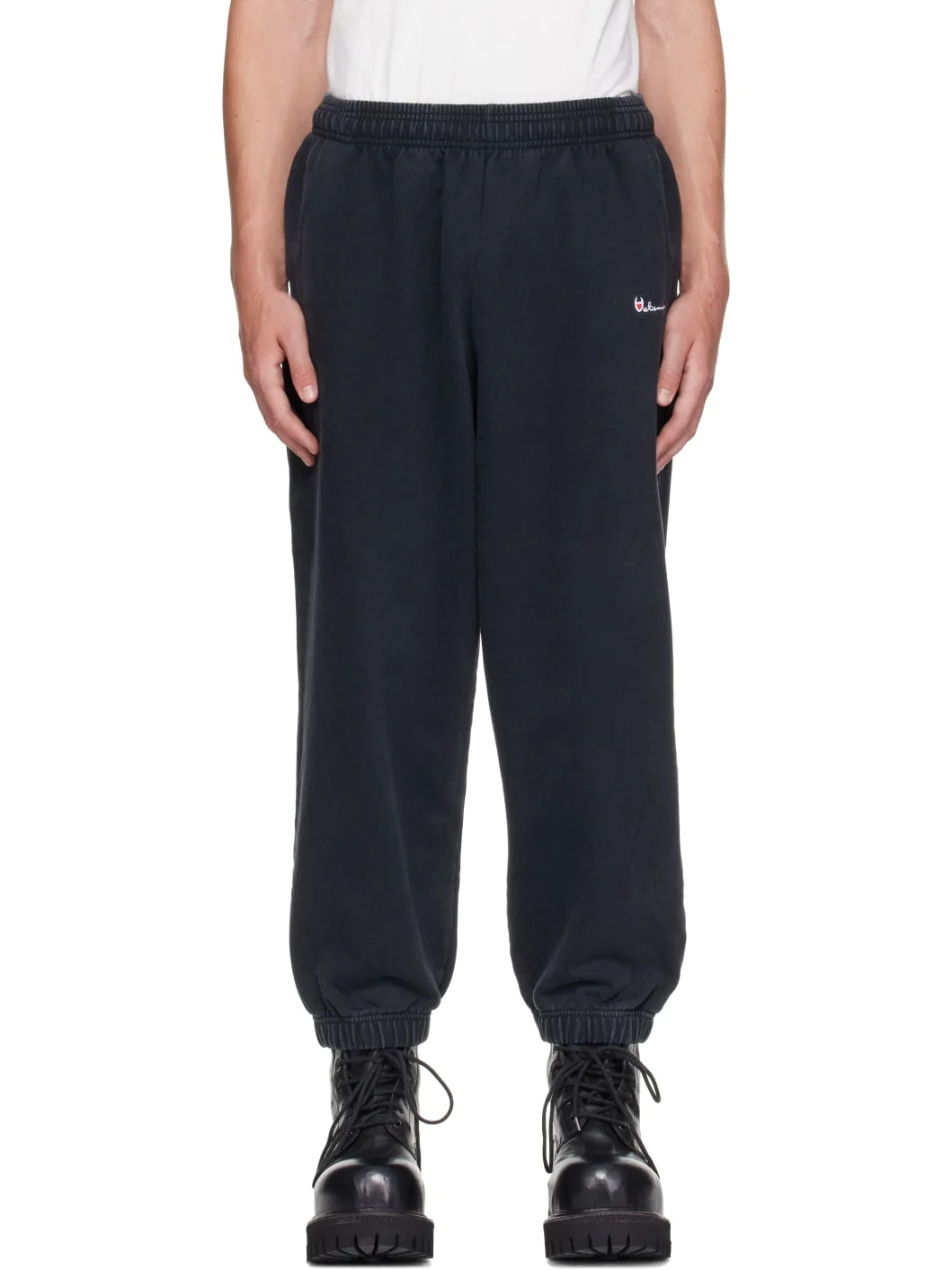 Black Athletic Logo Sweatpants - 1