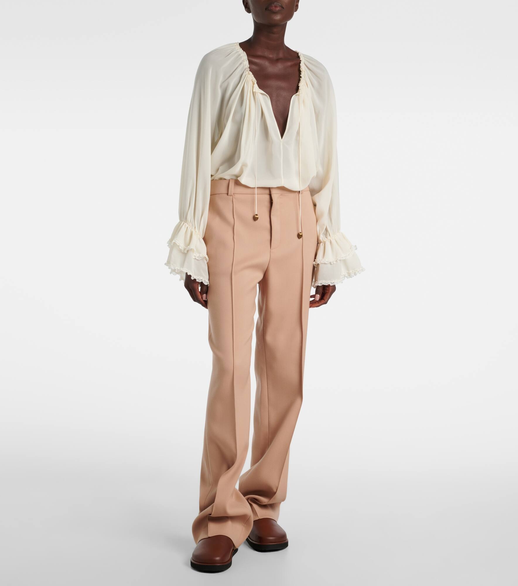 Nil shearling-lined leather mules - 3