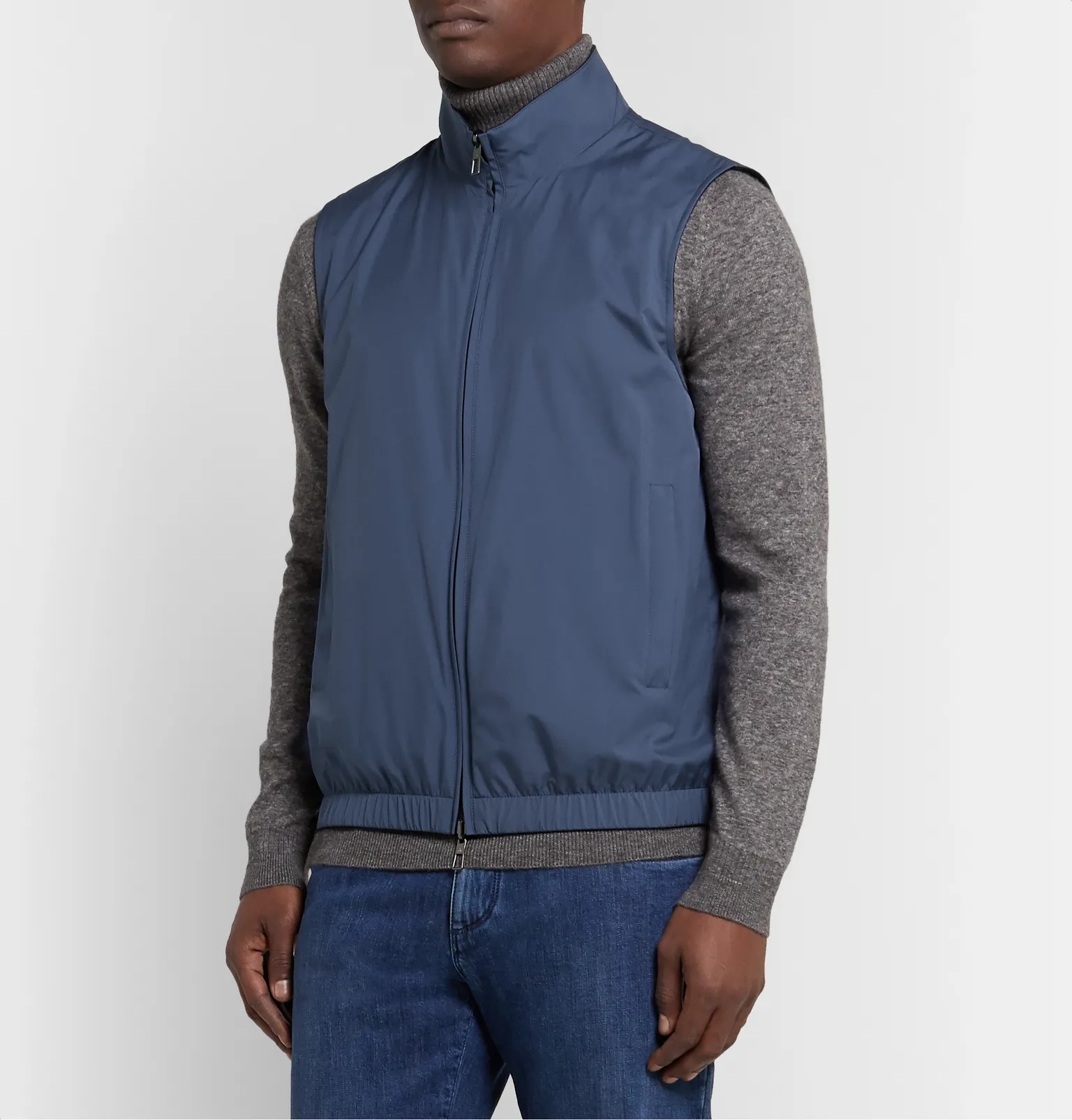 Slim-Fit Reversible Storm System Shell and Super Wish Virgin Wool Gilet - 18