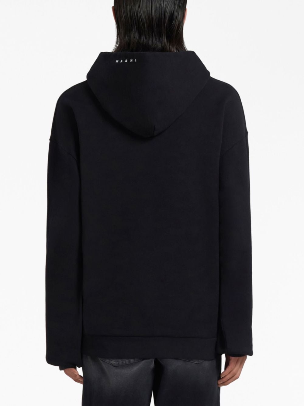 slogan-print cotton hoodie - 4
