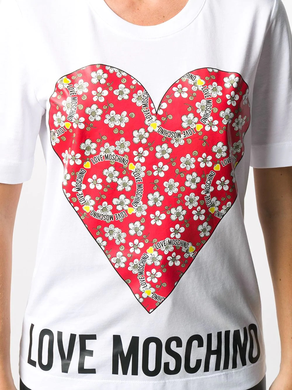 floral logo heart print T-shirt - 5