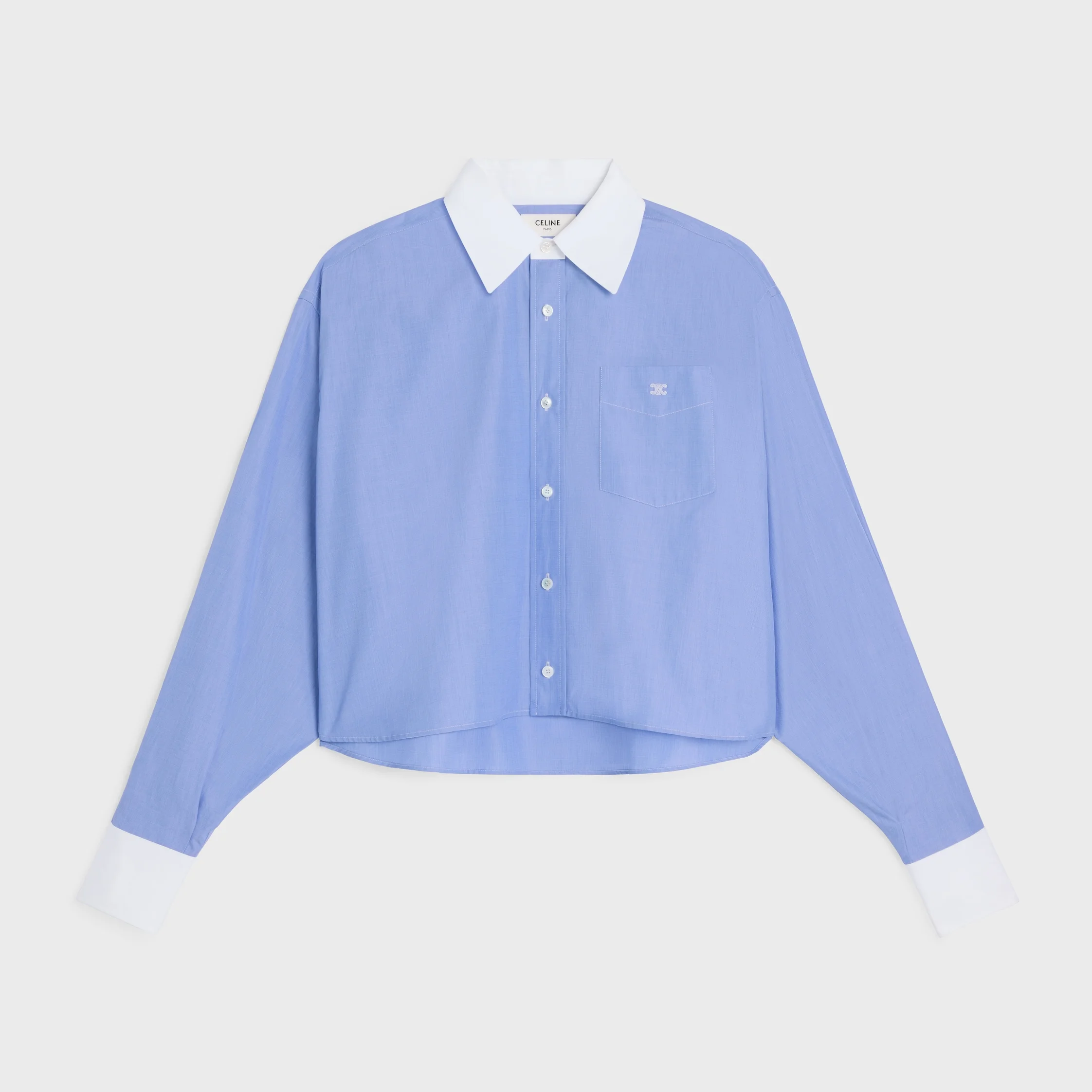 cropped shirt IN cotton poplin - 1