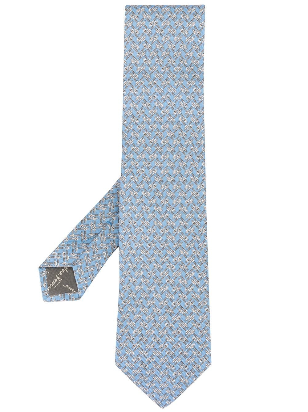 belt print silk tie - 1