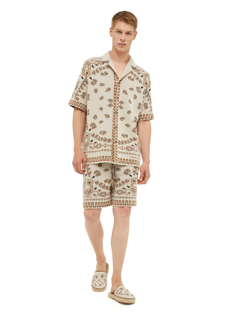 Alanui Cotton Piquet Bandana Shorts outlook