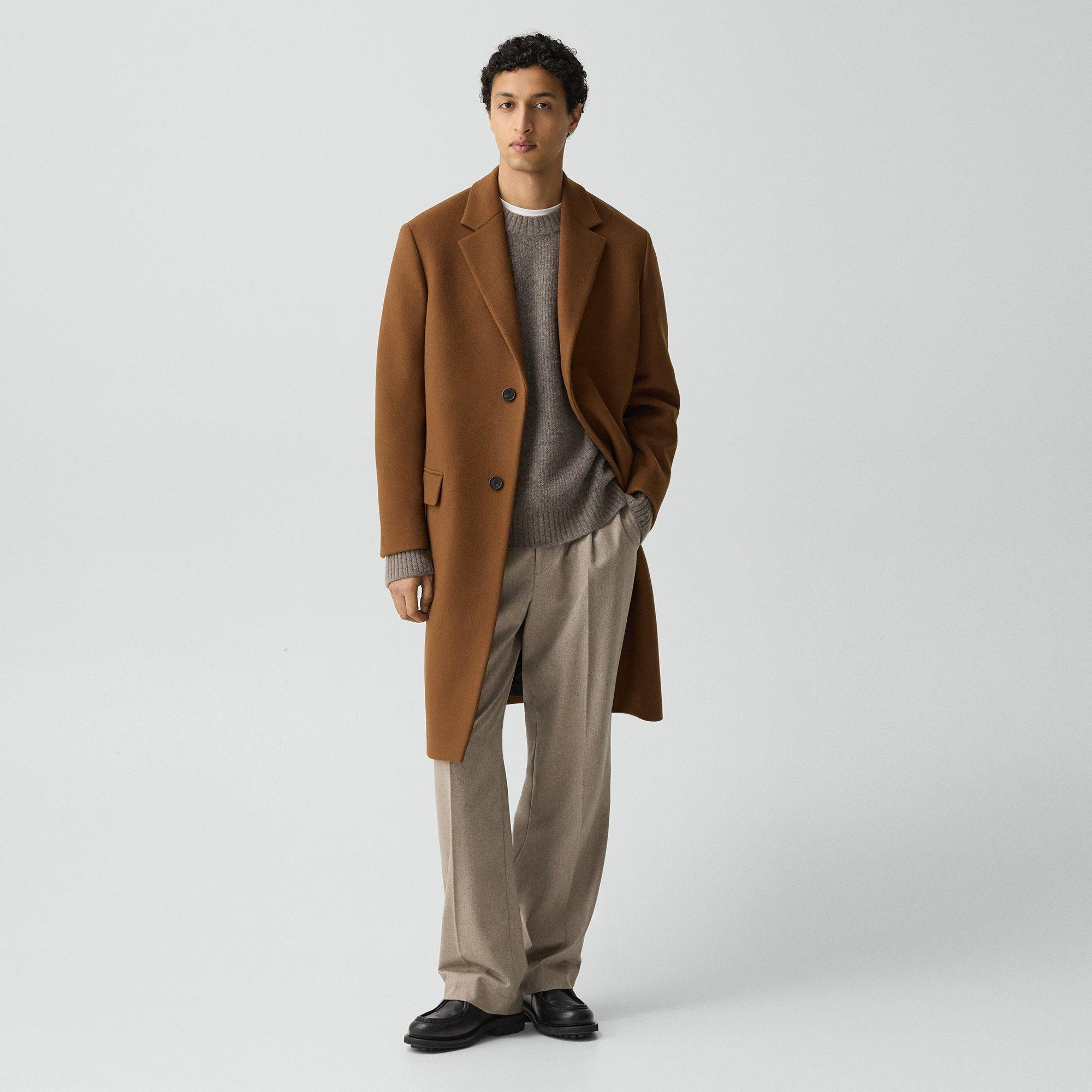 Two-Button Coat in Plush Melton - 2