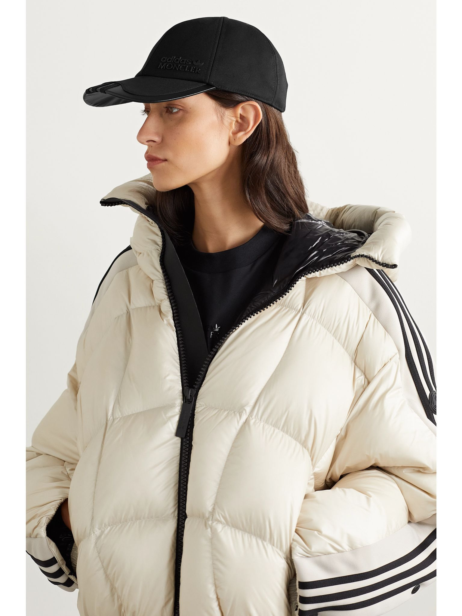 + adidas Originals faux leather and grosgrain-trimmed cotton-twill baseball cap Black - 2
