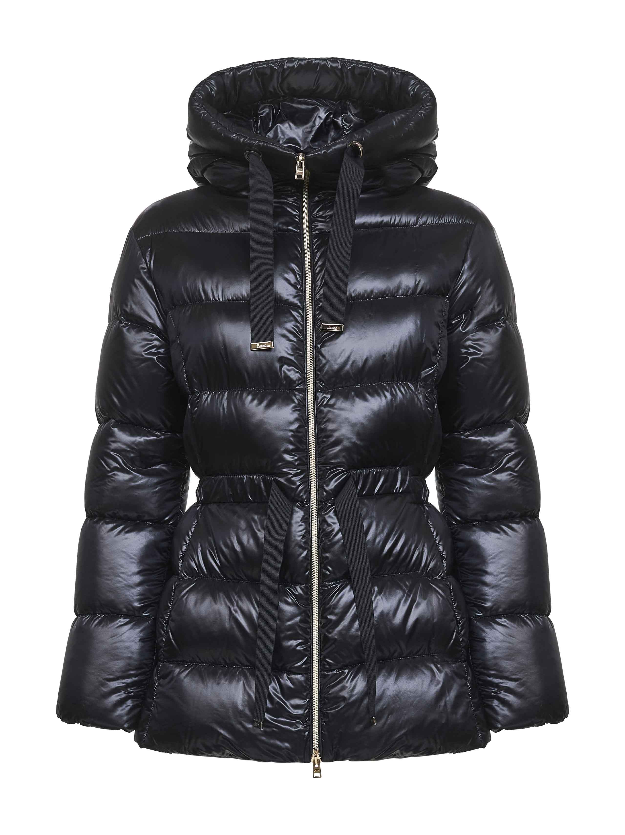 Herno Women Black Ultralight Nylon Hooded Down Jacket - 1
