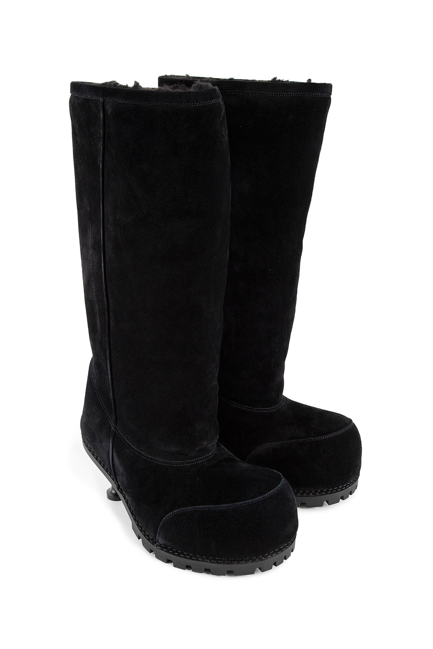 【BALENCIAGA】ALASKA FUR 90MM ハイブーツ ロゴ 2色 Balenciaga Alaska Low Faux-fur Boots - POIZON