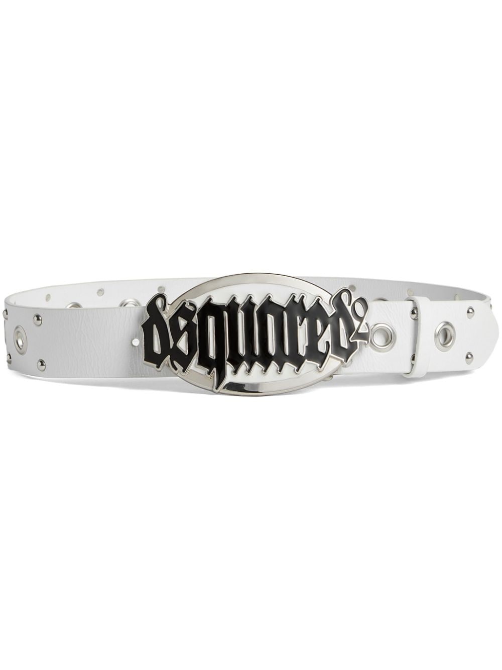 logo-buckle leather belt - 1
