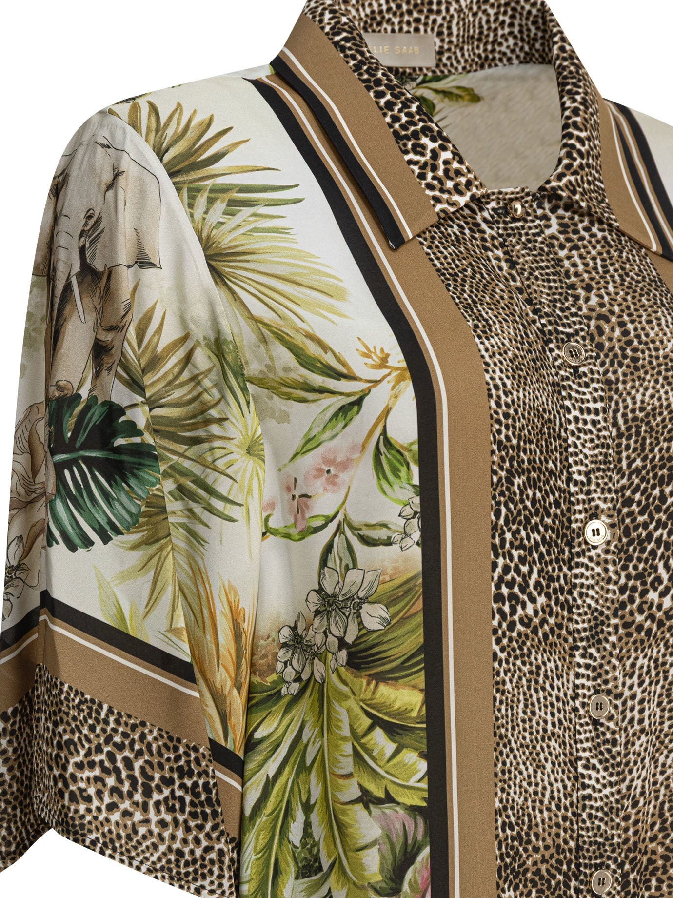 Elie Saab Printed Chiffon Shirt Foulard36 Silk - 4