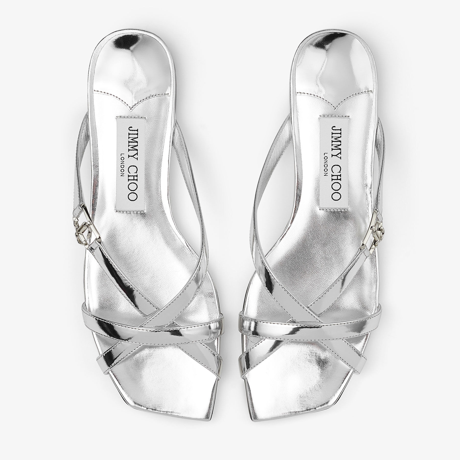 Jess Flat
Silver Liquid Metal Leather Flat Sandals - 4