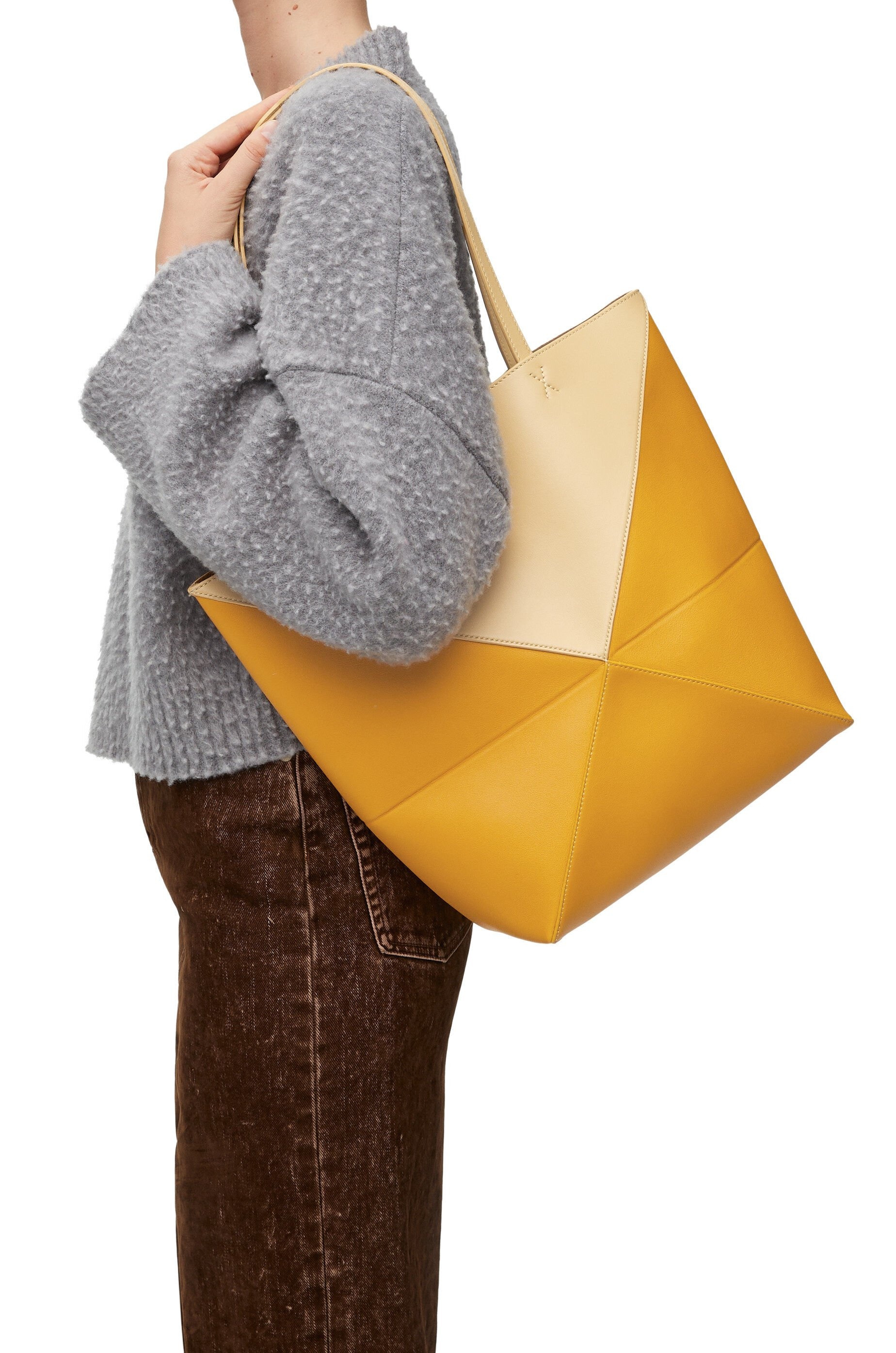 Puzzle Fold Tote in shiny calfskin - 3