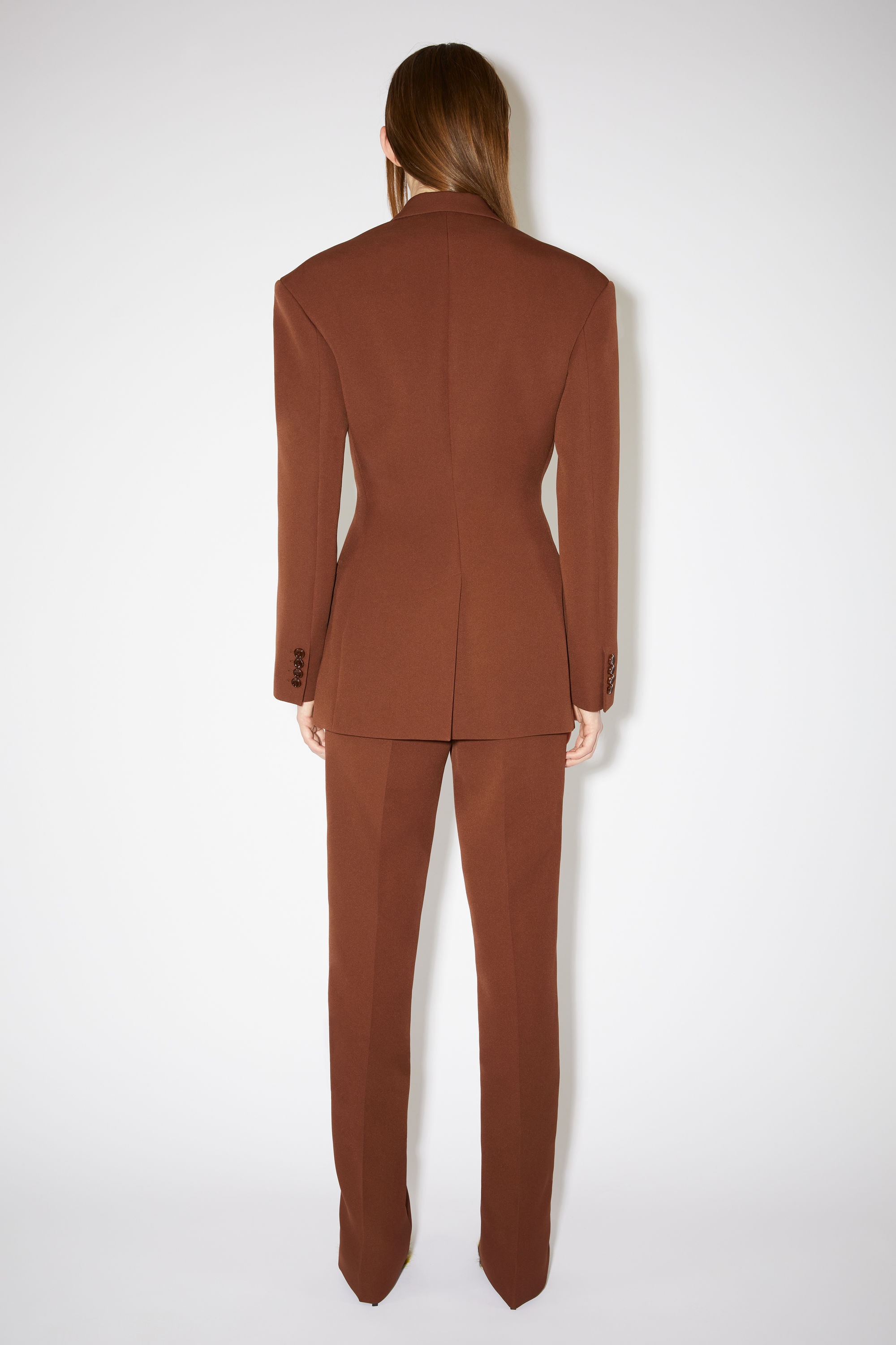 Double-breasted suit jacket - Cognac brown - 3