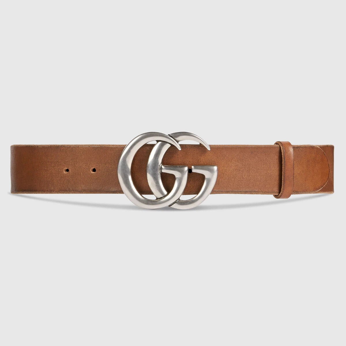 Leather belt with Double G buckle - 1