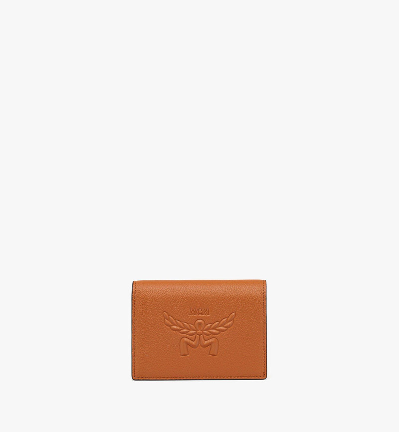 Himmel Snap Wallet in Embossed Logo Leather 1