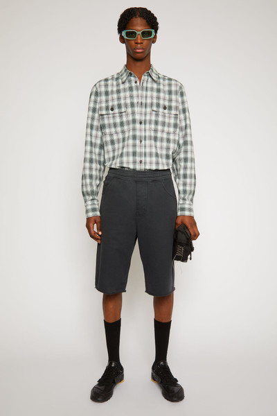 Acne Studios Logo-print jersey shorts black outlook