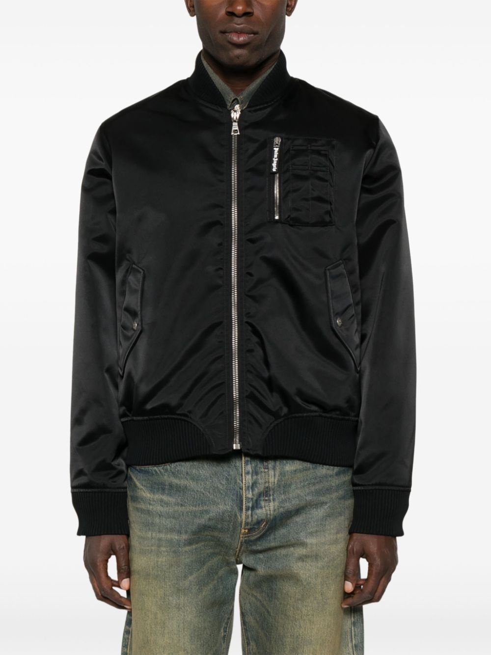 curved-logo bomber jacket - 3