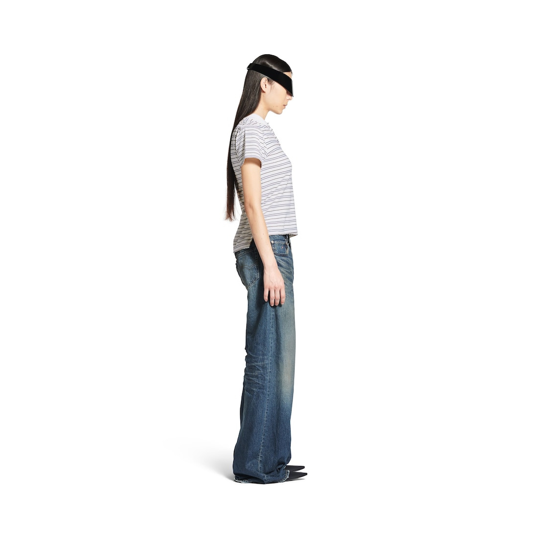 Women's Wide Leg Baggy Pants in Blue - 3