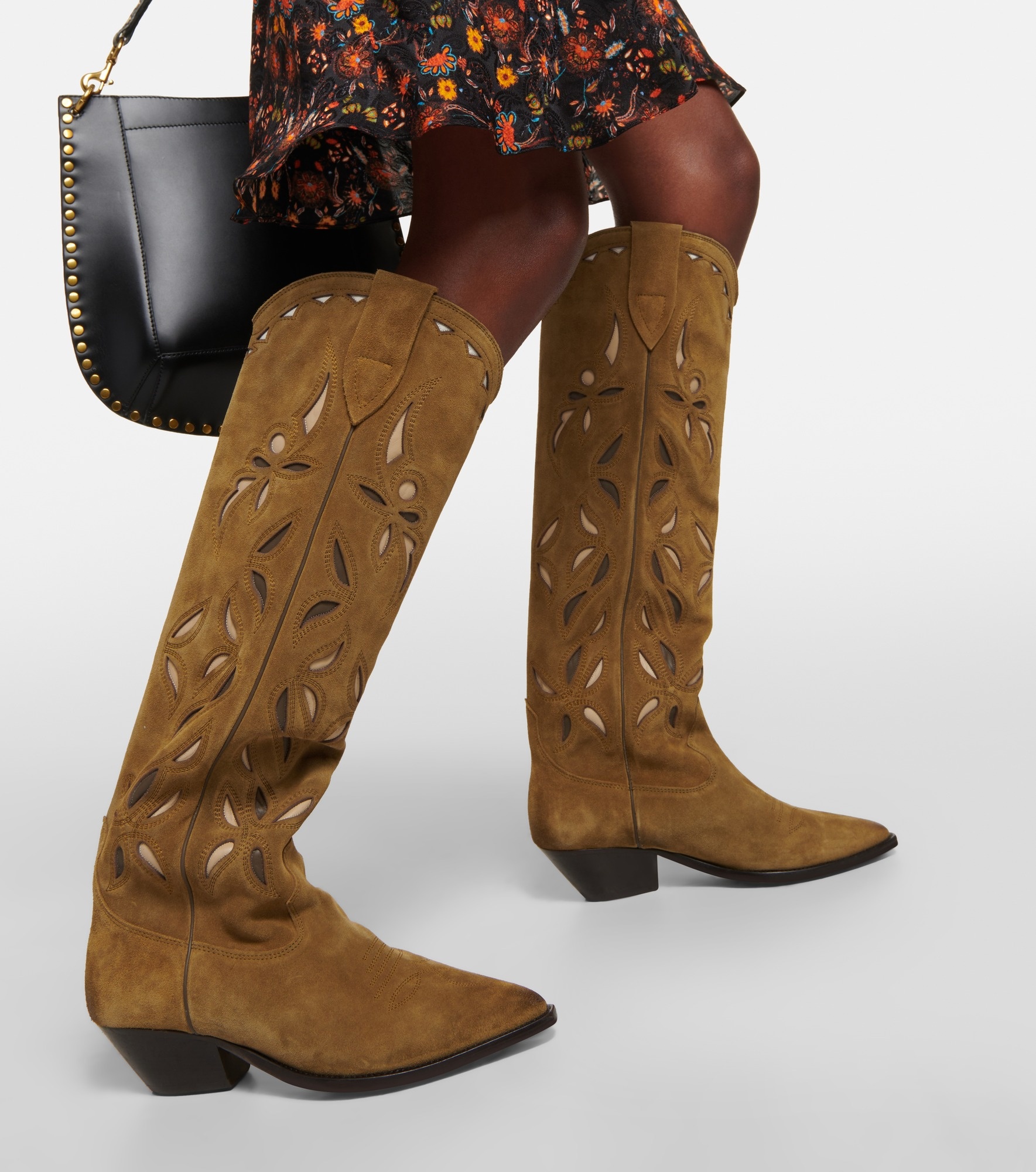Denvee suede knee-high cowboy boots - 4