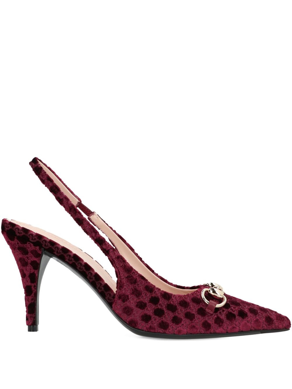 85mm GG velvet slingback pumps - 1