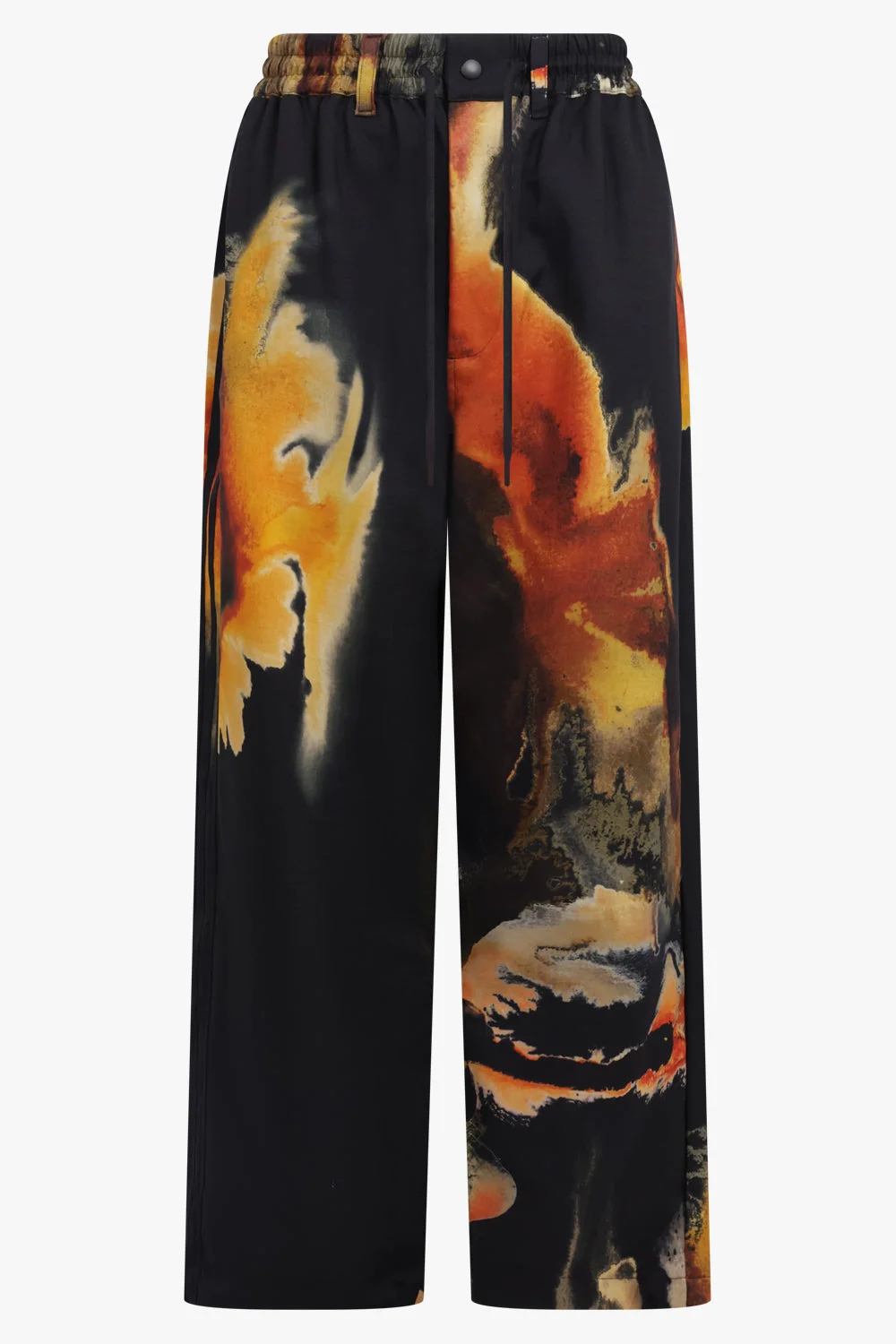 EARTHY PRINT RELAXED LEG TRACK PANT | BLACK/MULTI - 1