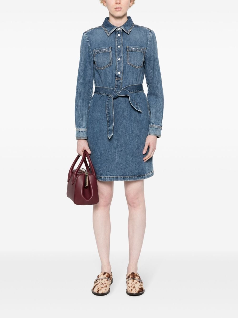 Horsebit-detail denim dress - 2