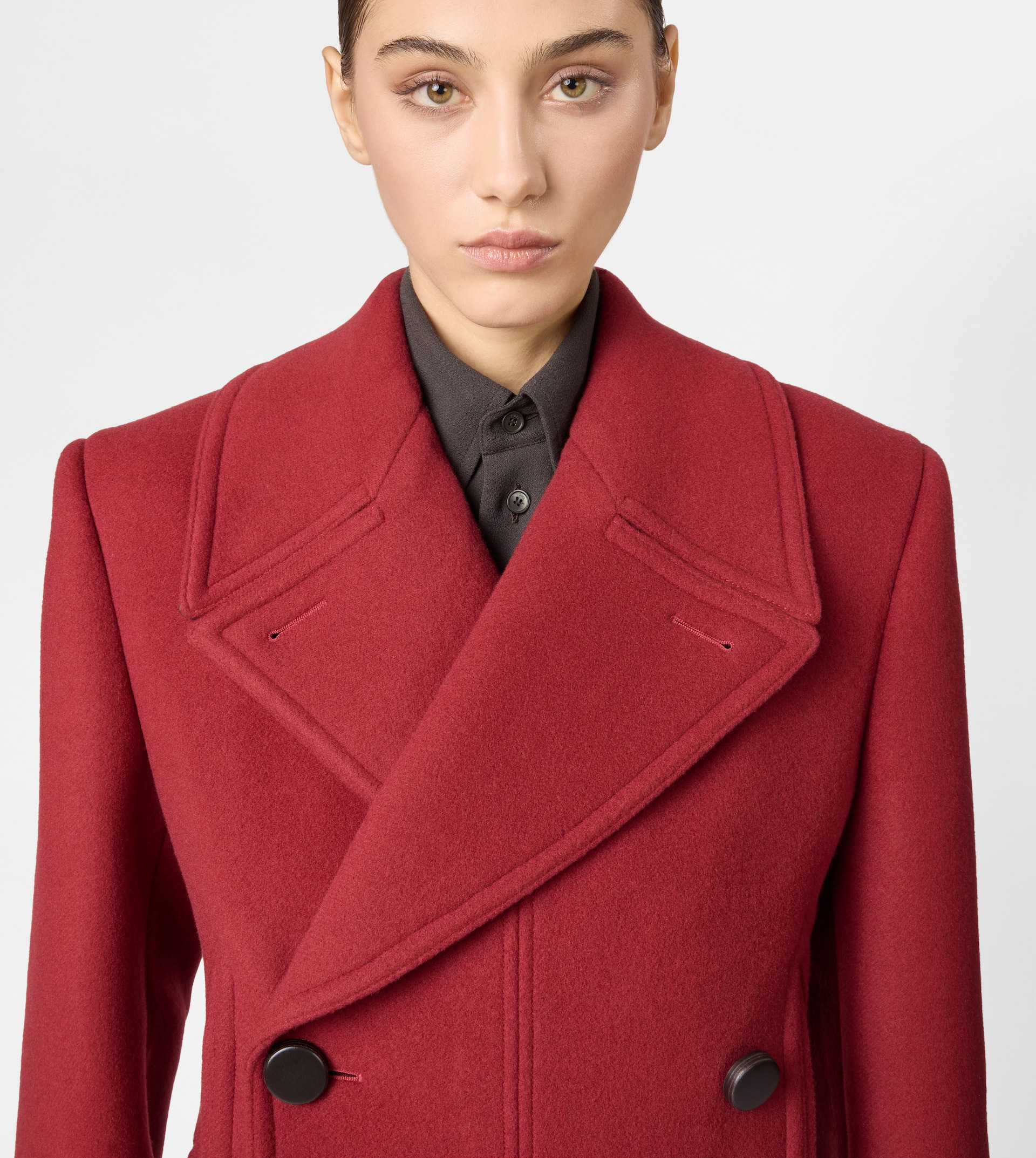 COAT IN WOOL - RED - 5