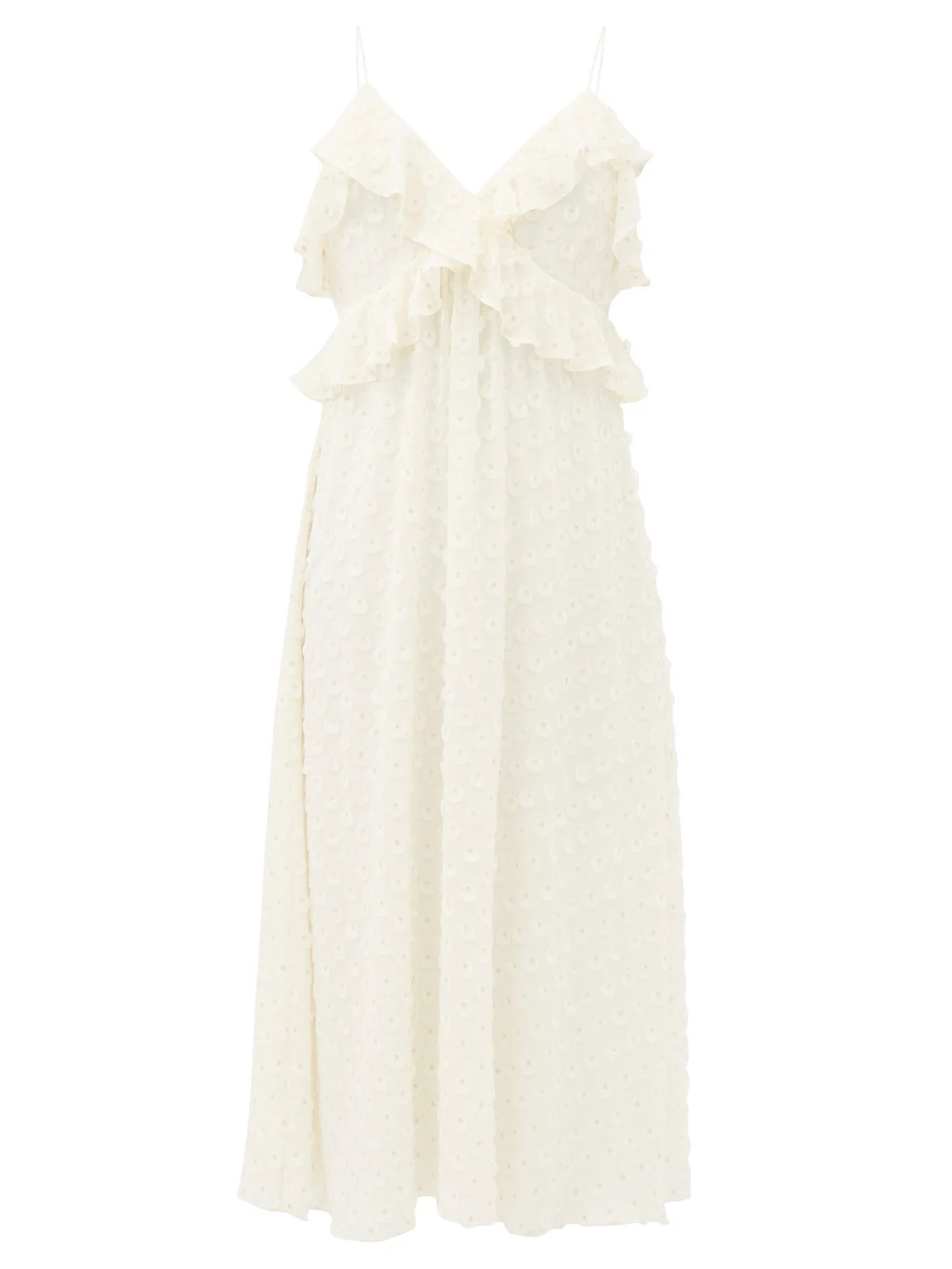 Ruffled chiffon midi dress - 1