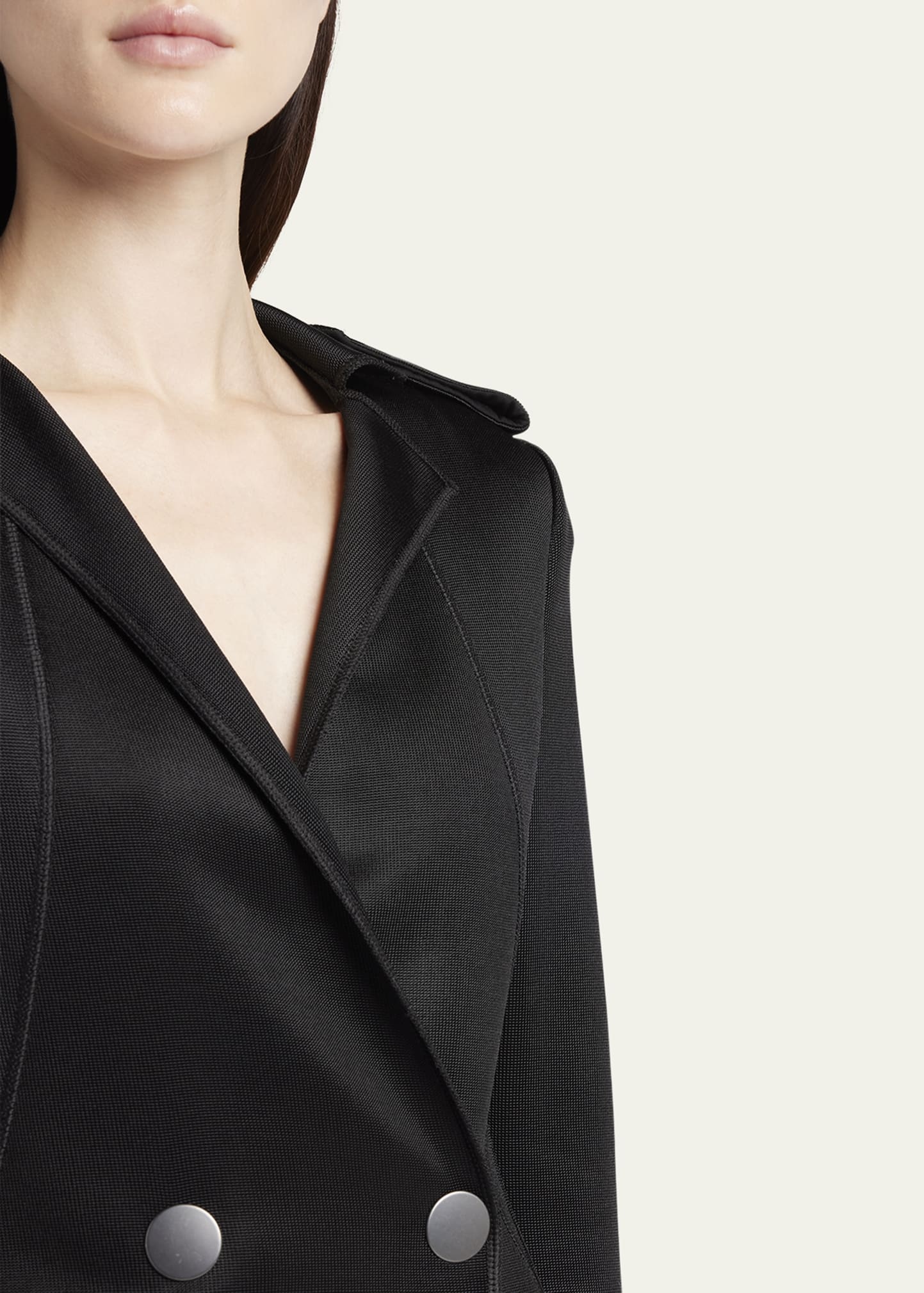 Double-Breasted Viscose Jersey Blazer - 5