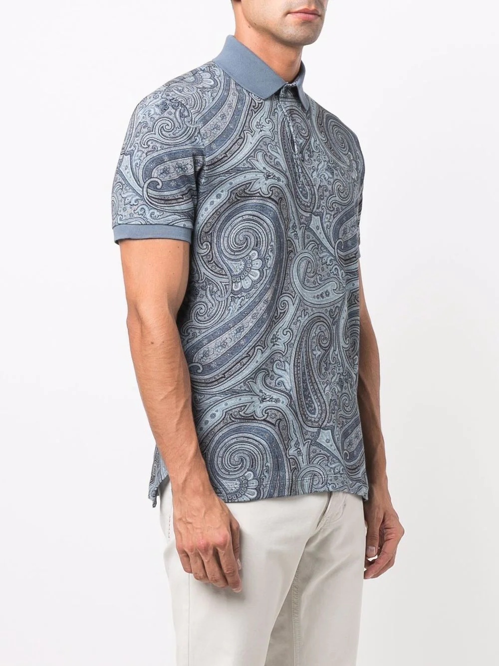 paisley-print short-sleeved polo shirt - 3