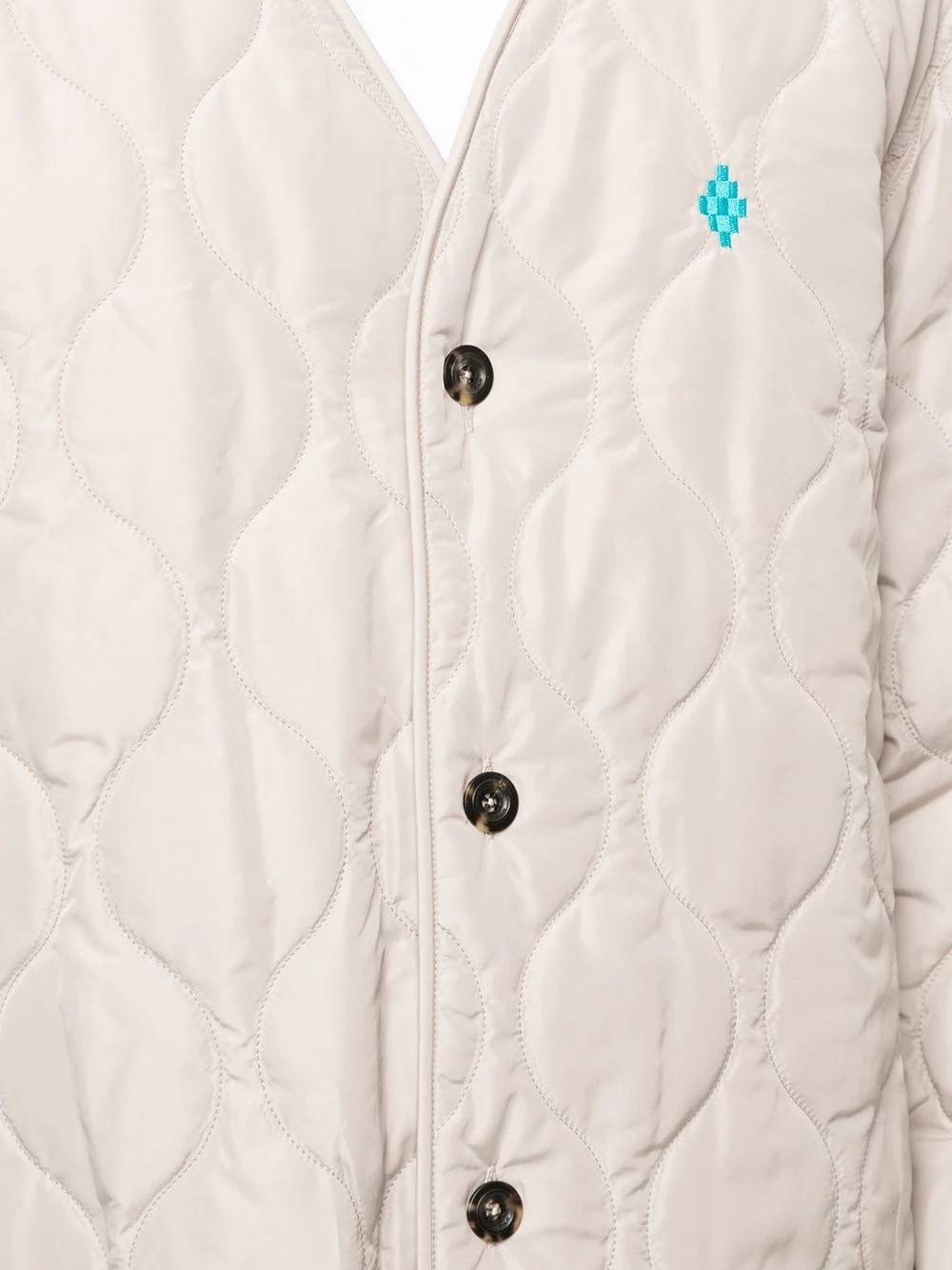 logo-embroidered quilted jacket - 5