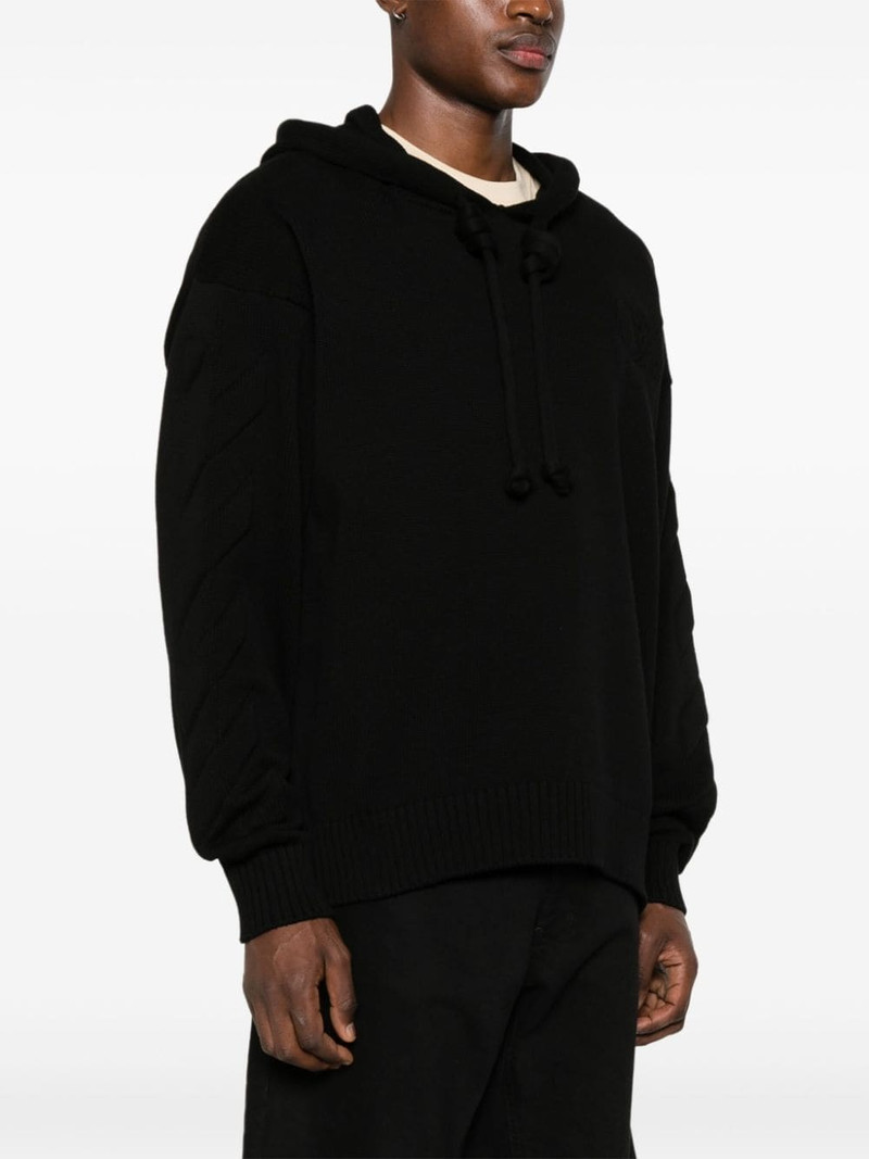 embossed-logo knitted hoodie 3