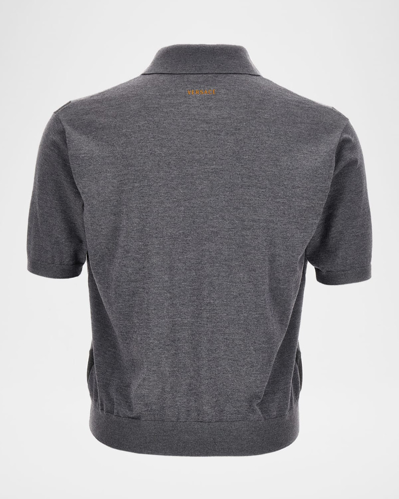 VERSACE JEANS COUTURE Men & apos;s Embroidered Intarsia Wool Knit Polo Shirt outlook