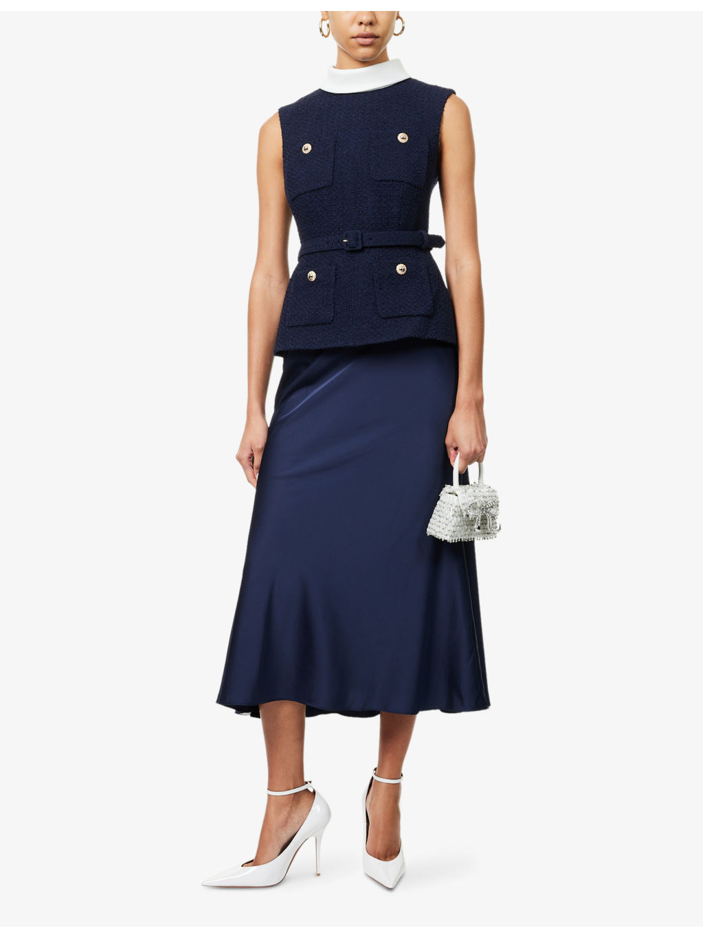 Boucle Sleeveless Woven Midi Dress - 2