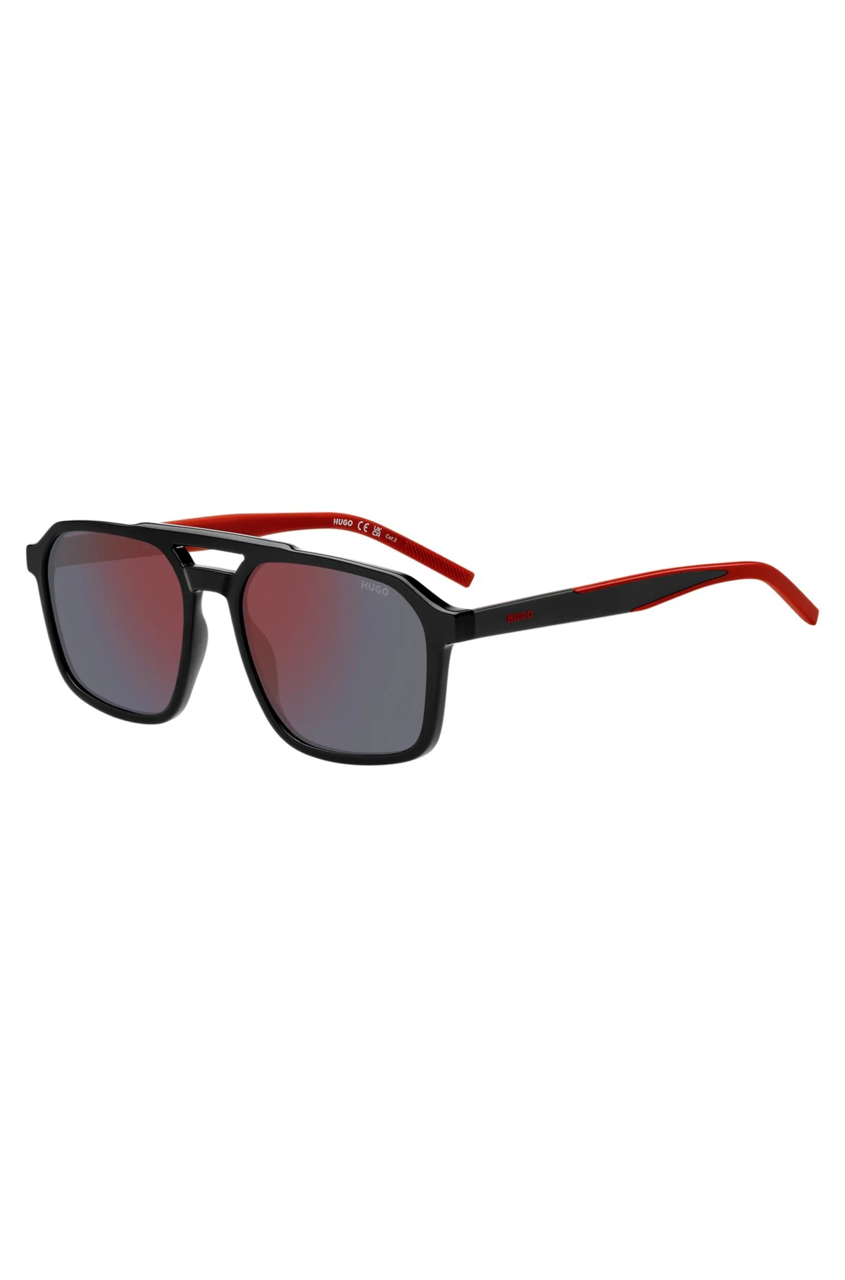 DOUBLE-BRIDGE SUNGLASSES WITH METAL-ACETATE TEMPLES - 1