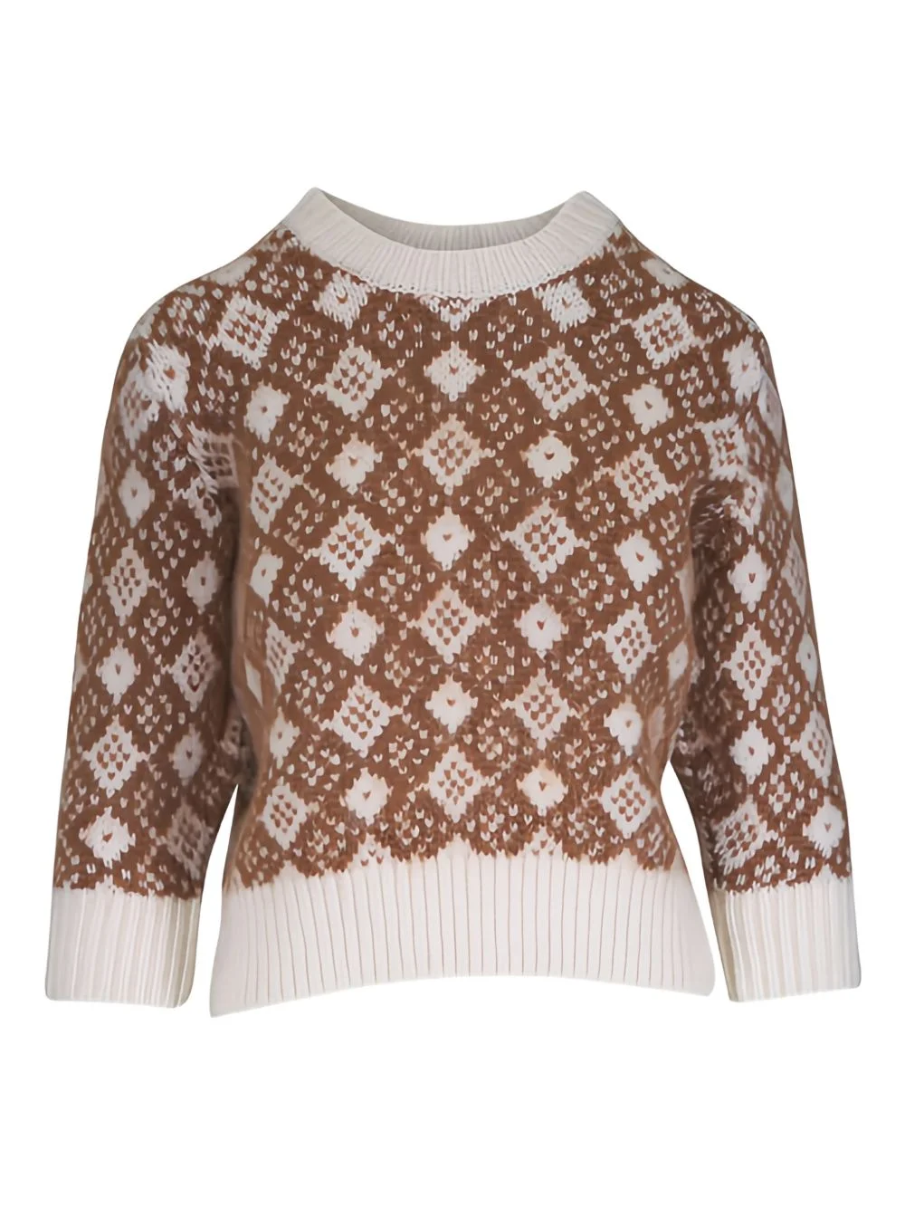 argyle rew-neck sweater - 1