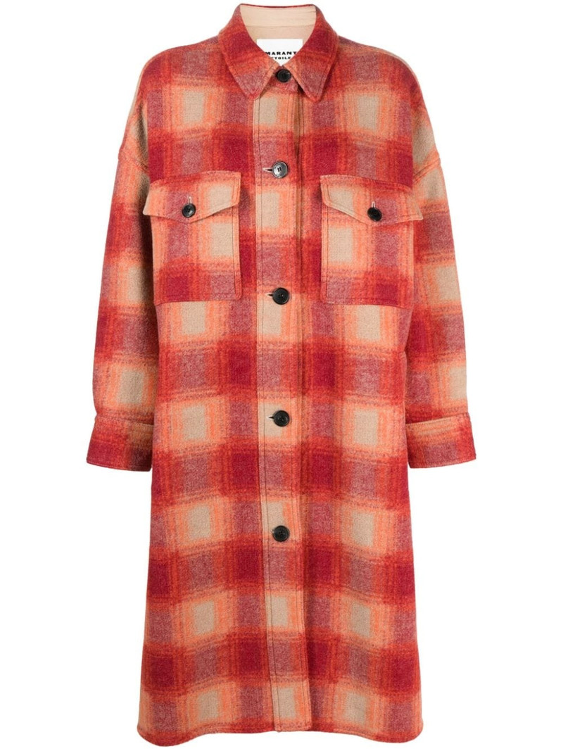 plaid-check flannel midi coat 1