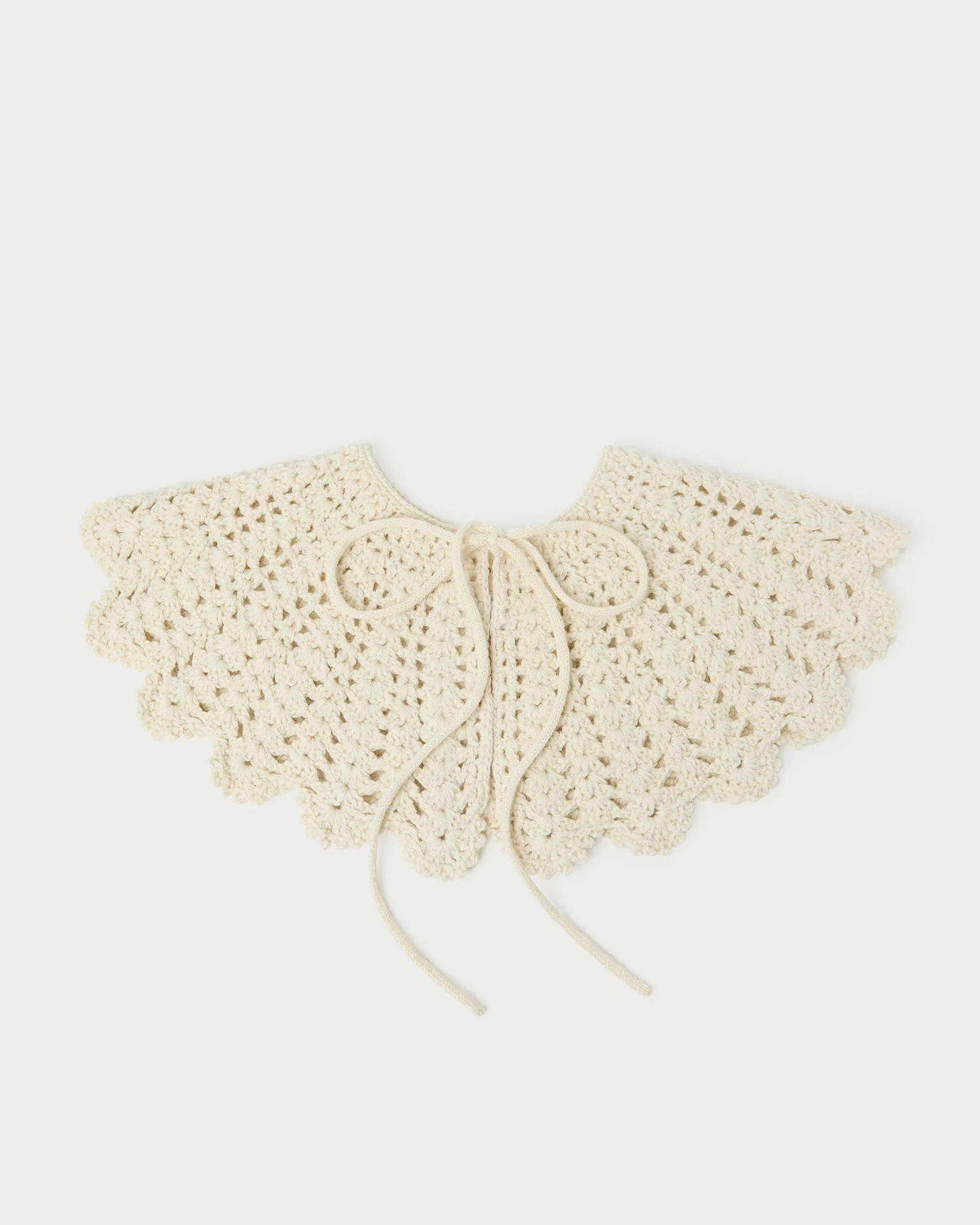 Elio Cream Wool Crochet Collar - 1