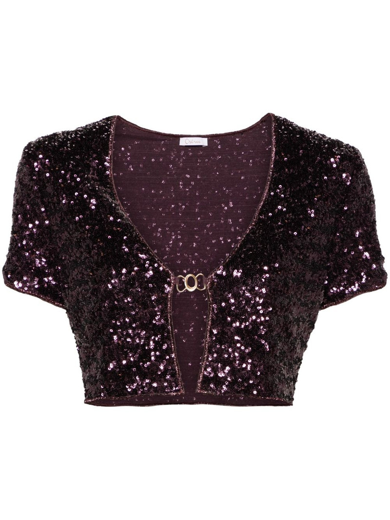 sequinned cropped cardigan 1