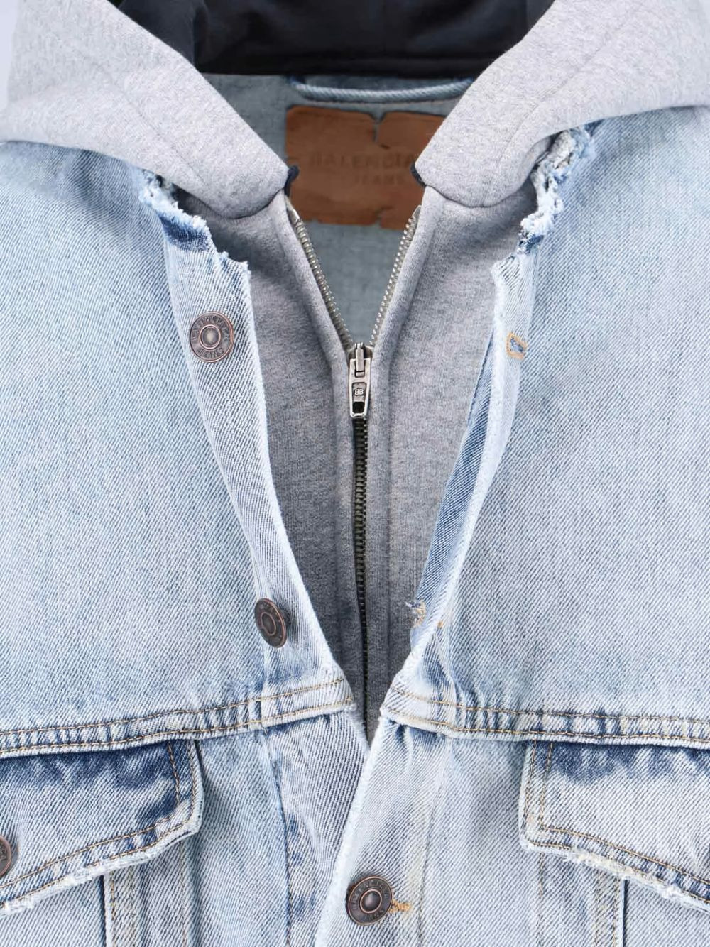 hooded denim jacket - 3