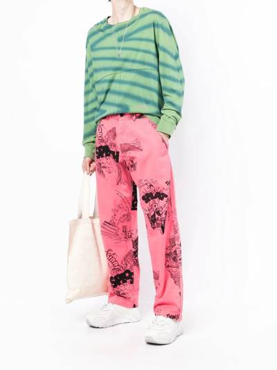 Comme des Garçons SHIRT cartoon-print straight leg trousers outlook