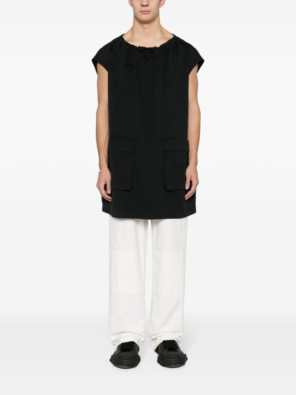 gathered-neck cotton dress - 2