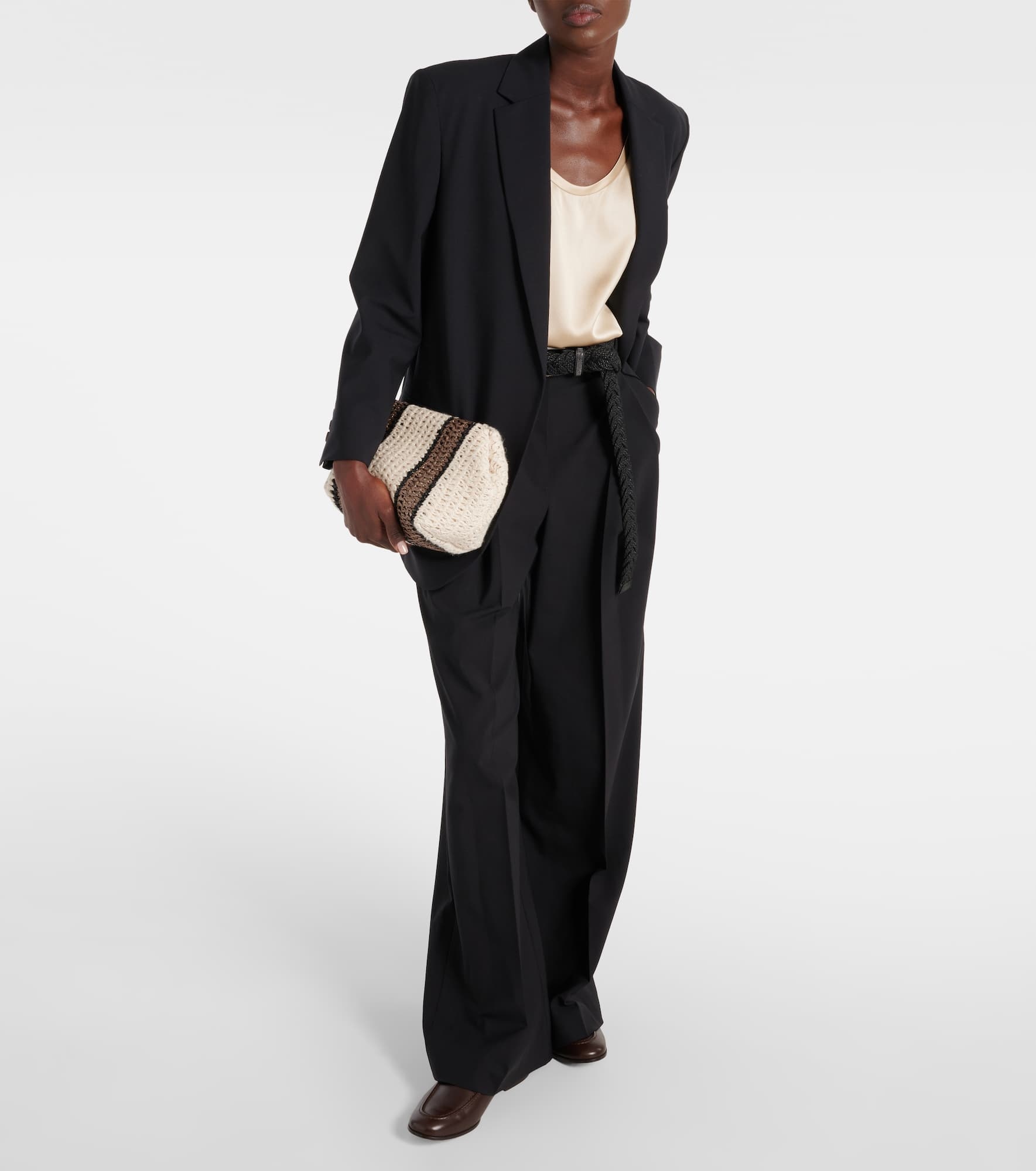 Wool-blend wide-leg pants - 2