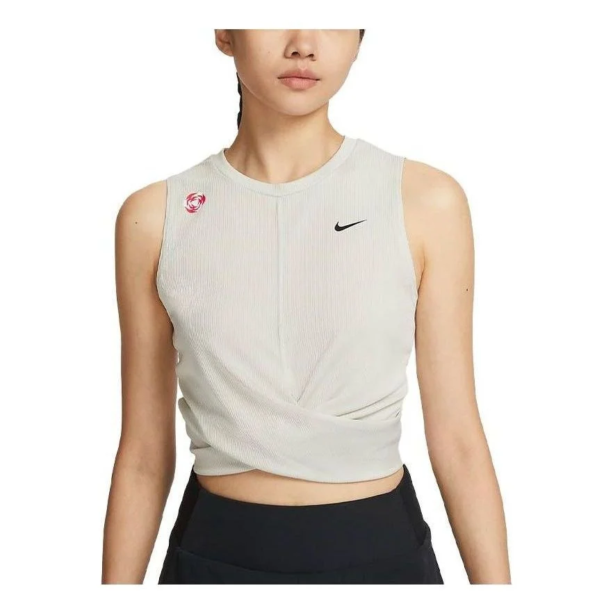 (WMNS) Nike AS NK DF Tank Crop GCEL 'Beige' FQ0697-072 - 1
