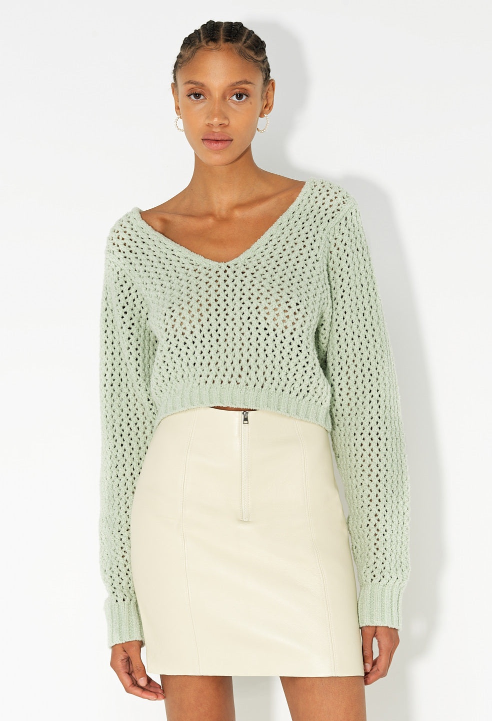 FOAM BOUCLE CROPPED SWEATER - 2