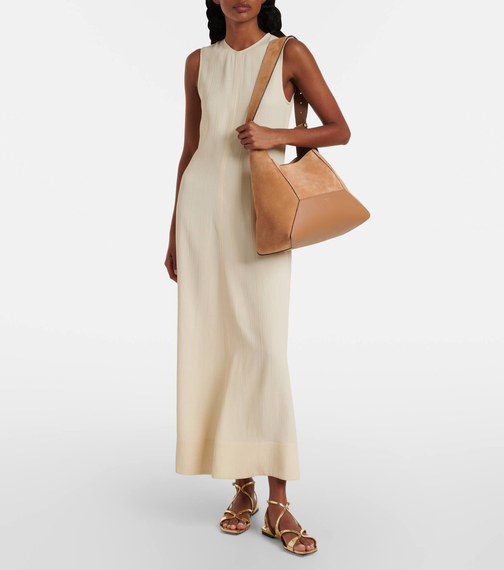 Diamond Medium suede shoulder bag - 5