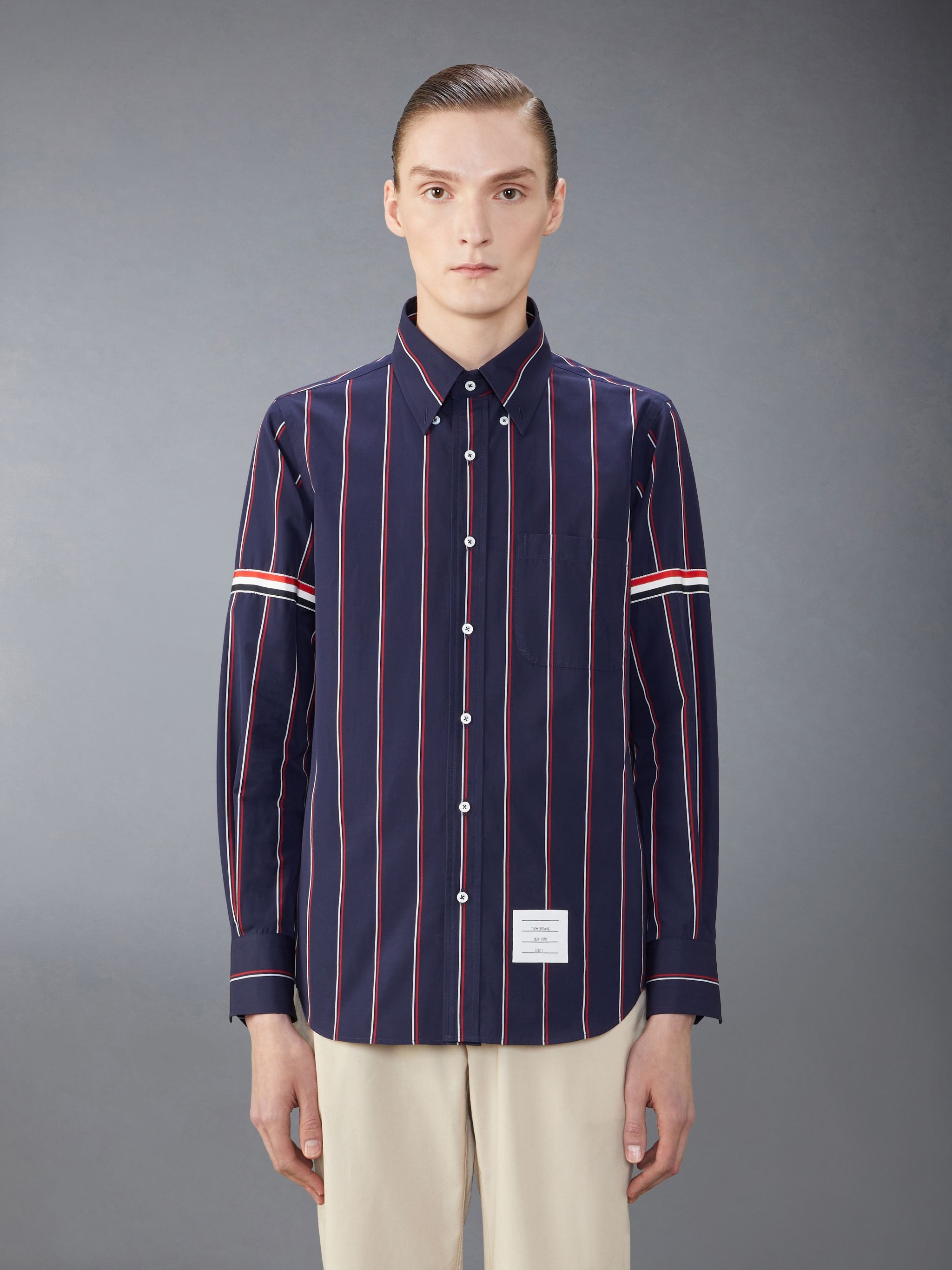 Stripe Poplin Armband Shirt - 2