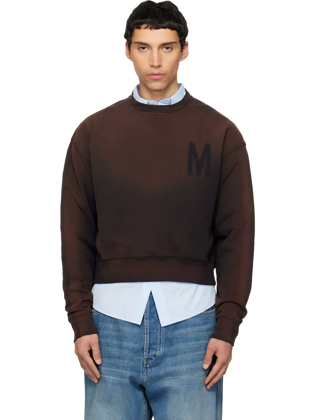 Brown 'M' Logo Sweatshirt - 1