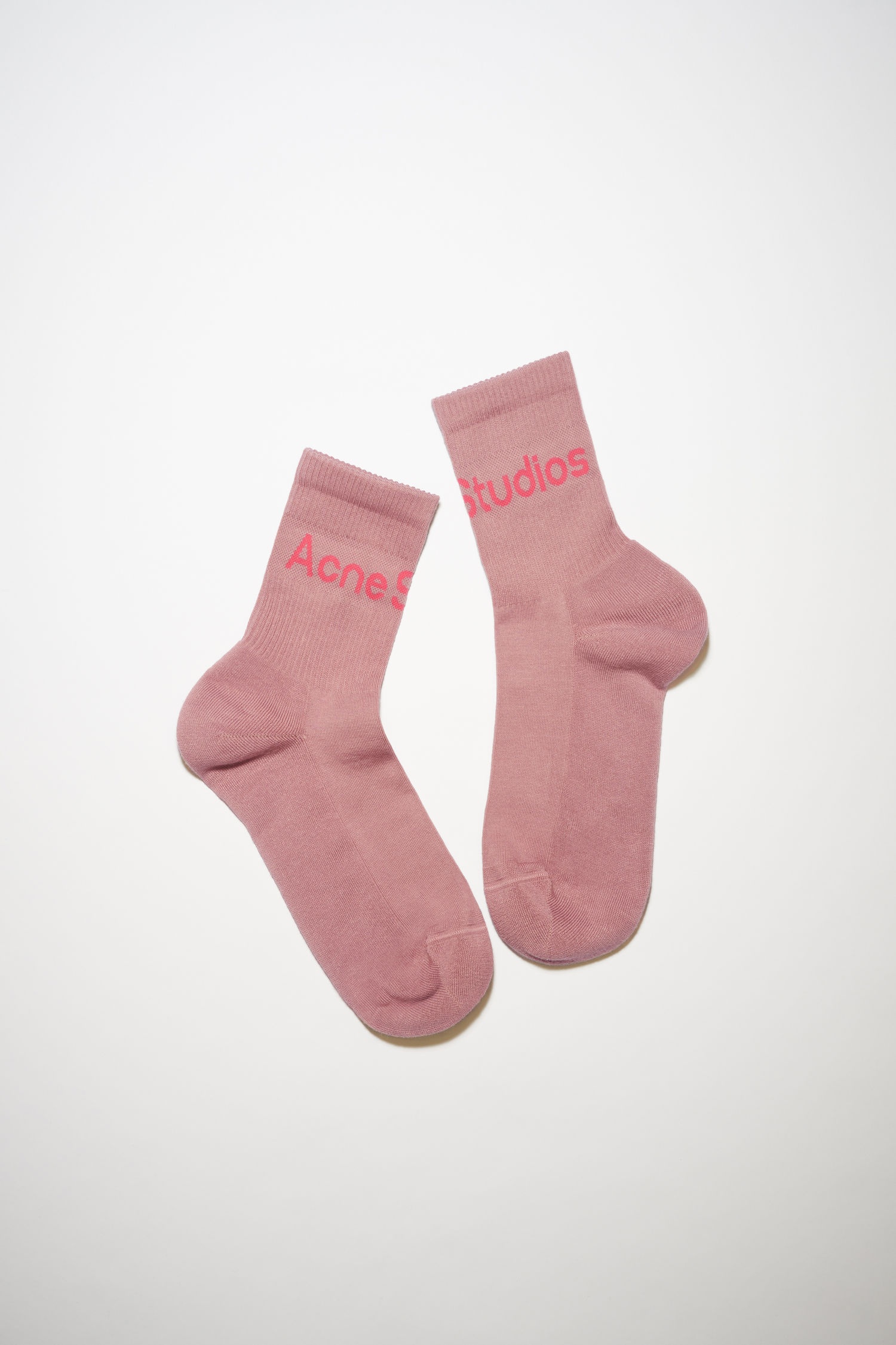 Ribbed logo socks - Bubble Gum Pink Melange - 1