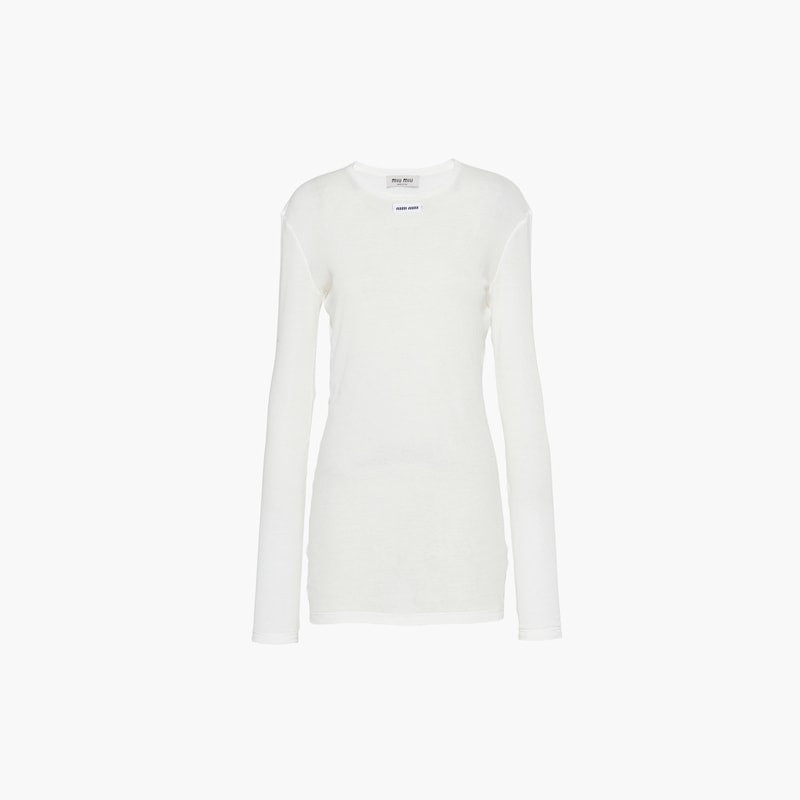 Miu Miu Ribbed knit jersey dress outlook